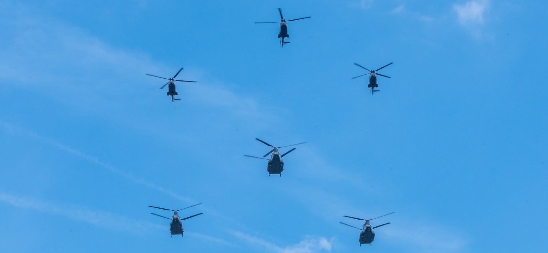 RAF Puma and Chinook formation